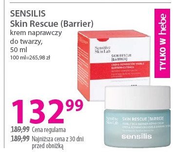 Krem naprawczy Sensilis skin rescue promocja w Hebe