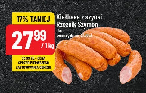 Kiełbasa z szynki Rzeźnik szymon poleca promocja w POLOmarket