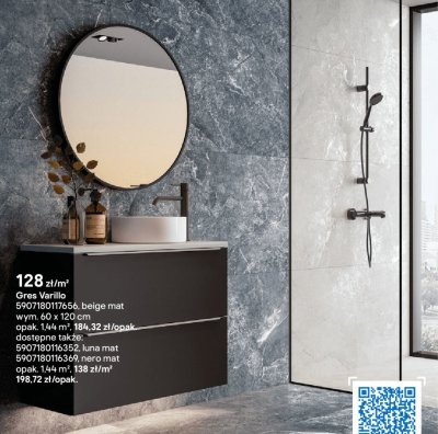 Płytki Gres Varillo beige mat/luna mat/nero mat 60x120cm promocja w Castorama