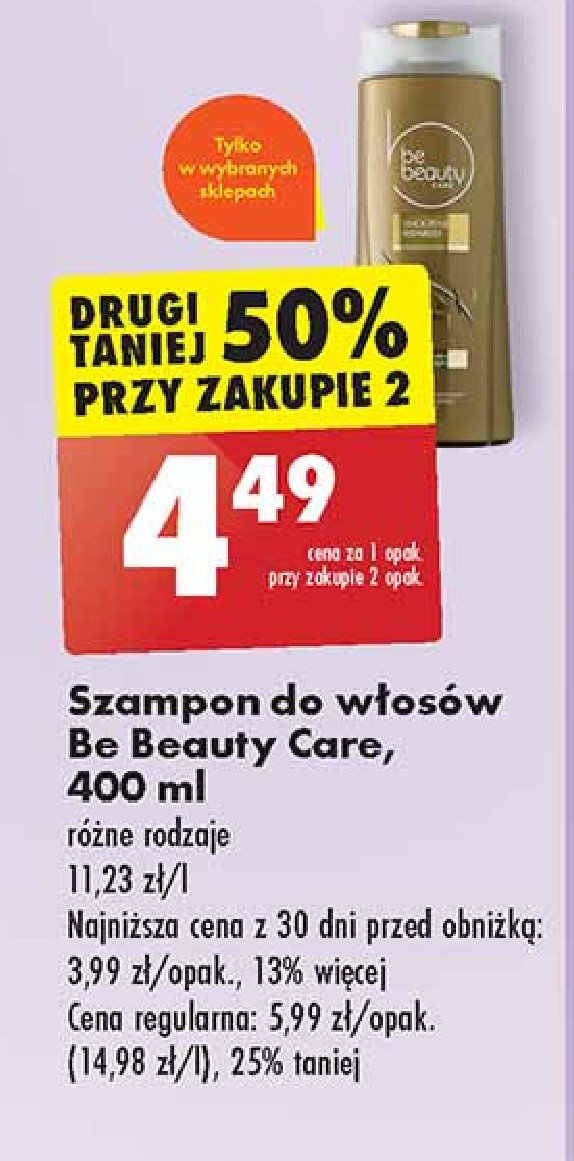 Szampon do włosów smooth & repaired Be beauty care promocja