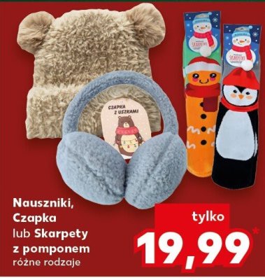 Nauszniki, Czapka lub Skarpety z pomponem różne rodzaje promocja w Kaufland