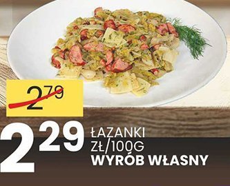 Łazanki zł/100g wyrób własny promocja w Wafelek