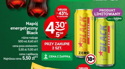 Napój energetyczny lemon & mango zero Black energy promocja
