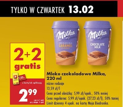 Napój chocolate milk Milka promocja