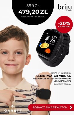 Smartwatch dziecięcy GARETT VIBE 4G czarny promocja w Prezenty