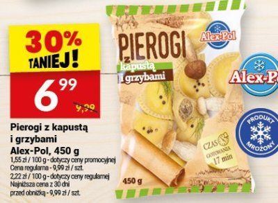 Pierogi z kapustą i grzybami Alex-Pol, 450 g promocja w Twój Market