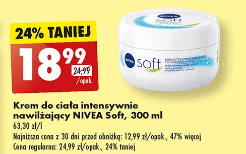 Krem do twarzy i ciała intensywnie nawilżający Nivea soft promocja