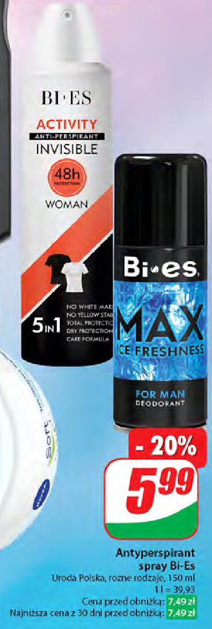 Dezodorant Bi-es max ice freshness promocja