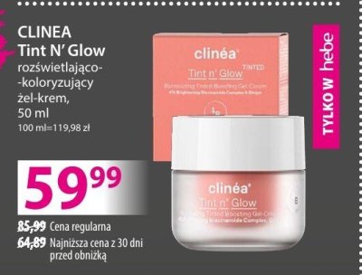 Krem CLINÉA Tint N' Glow rozświetlająco-matujący z kolorem promocja w Hebe
