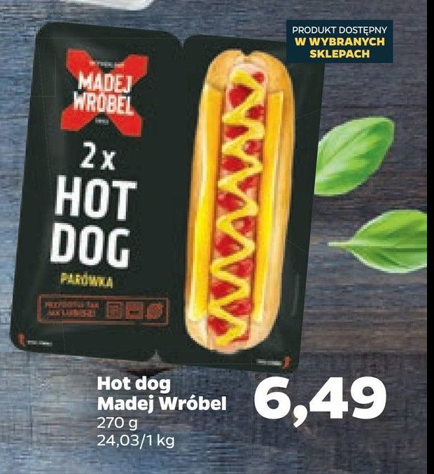 Parówki hot-dog  z bułką Madej & wróbel promocje