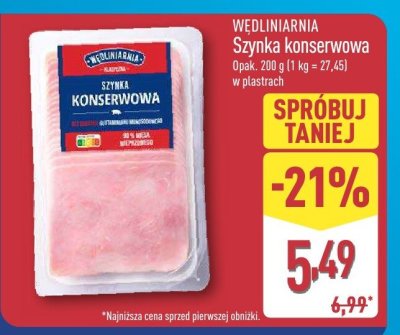 Szynka konserwowa  promocja w Aldi
