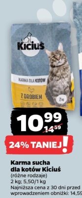 Karma sucha dla kotów Kiciuś promocja w Netto