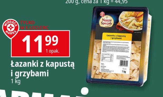 Łazanki z kapusta i grzybami Wiodąca marka nasze specjały promocja