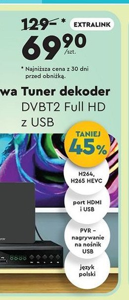 Tuner dvb-t2 Extralink promocja