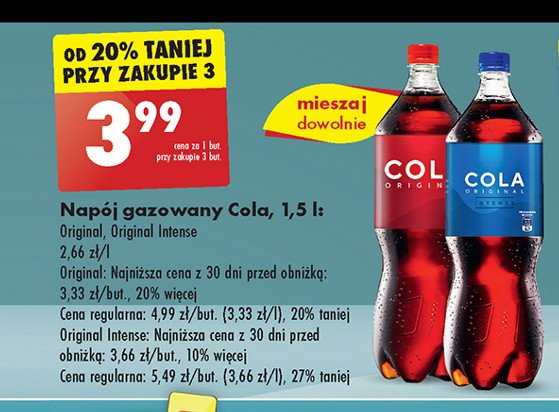 Napój Cola original promocja w Biedronka