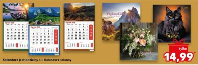 Kalendarz jednodzielny  promocja w Kaufland