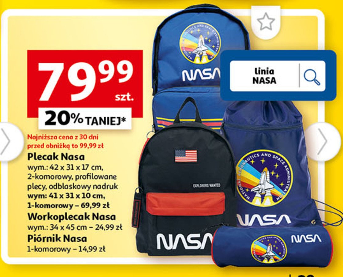 Plecak 1 komorowy nasa promocja