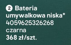 Bateria umywalkowa niska czarna promocja w Castorama