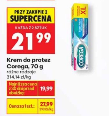 Krem do protez Corega, 70 g promocja w Biedronka