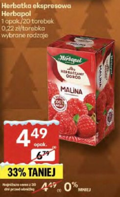 Herbata ekspresowa Herbapol wybrane rodzaje promocja w Delikatesy Centrum