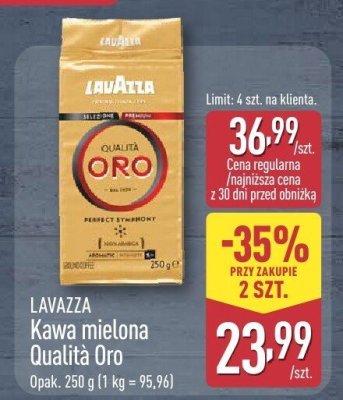Kawa mielona Qualità Oro Lavazza Opak. 250 g (1 kg = 95,96) promocja w Aldi