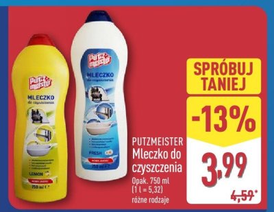 Mleczko PUTZMEISTER Mleczko do czyszczenia różne rodzaje promocja w Aldi
