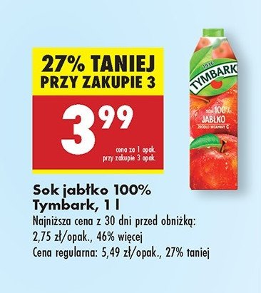 Sok jabłkowy Tymbark 1936 promocja w Biedronka