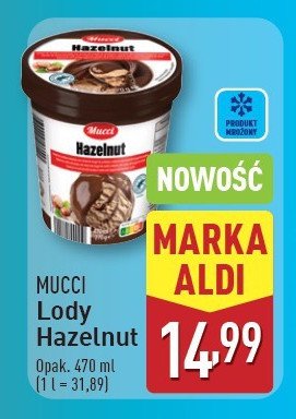 Lody hazelnut Mucci promocja