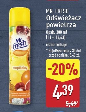 Odświeżacz powietrza tropikalny Mr. fresh promocja w Aldi