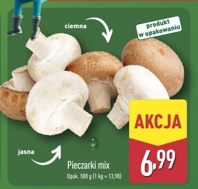 Pieczarki mix ciemna i jasna  promocja w Aldi