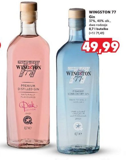 Gin Wingston 77 london dry promocja w Kaufland