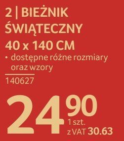Bieżnik świąteczny 40 x 140 cm dostępne różne rozmiary i wzory promocja w Selgros
