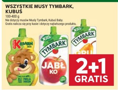 Musy Tymbark różne rodzaje: Kubuś, Tymbark, Kubuś Baby promocja w Stokrotka