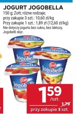 Jogurt Jogobella Zott promocja w Stokrotka