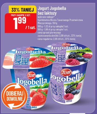 Jogurt Jogobella bez laktozy wybrane rodzaje Zott promocja w POLOmarket