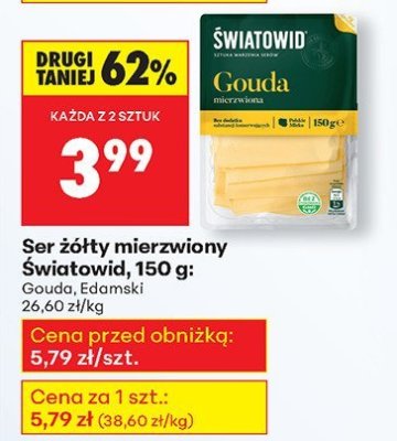 Ser żółty mierzwiony gouda promocja w Biedronka