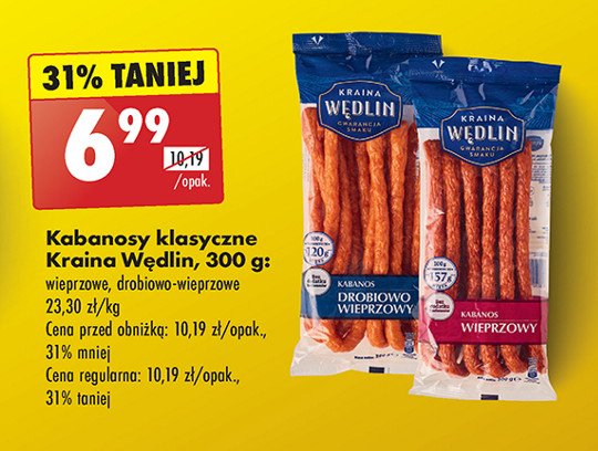 Kabanosy wieprzowe Kraina wędlin promocja