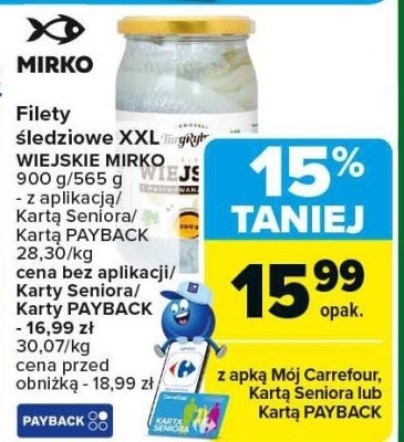 Filety śledziowe XXL Wiejskie Mirko promocja w Carrefour