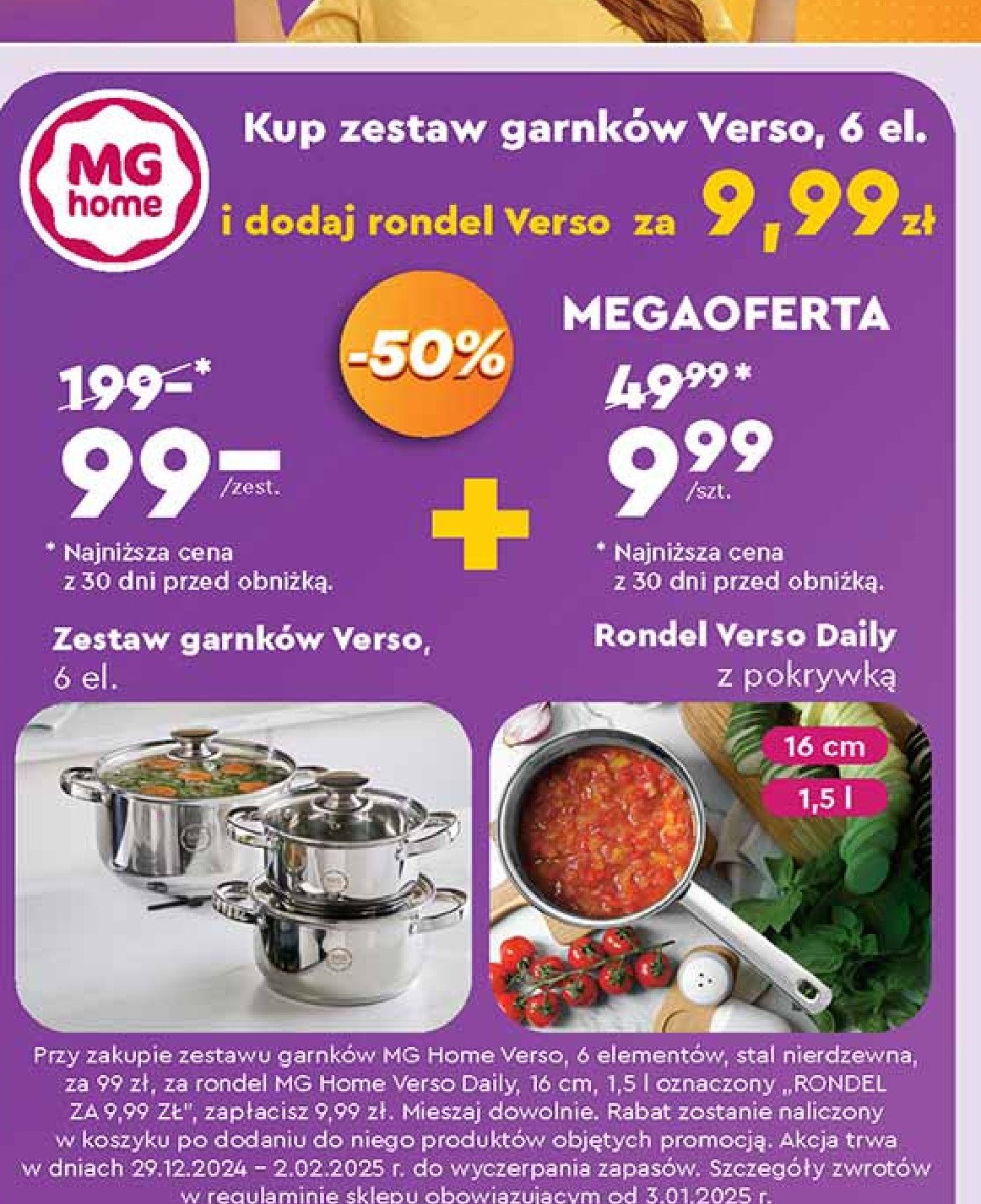 Rondel verso 16 cm 1.5 l Mg home promocja w Biedronka