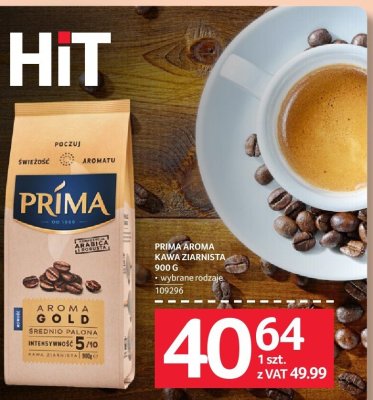Kawa Prima Aroma ziarnista 900g promocja w Selgros