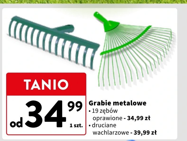 Grabie metalowe  oprawne 19-zębne promocja w Intermarche