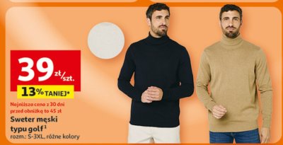 Sweter męski typu golf promocja w Auchan