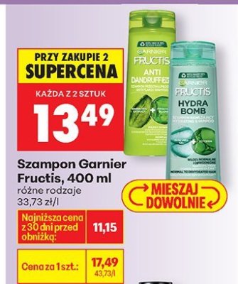 Szampon Garnier Fructis różne rodzaje 400 ml promocja w Biedronka