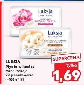 Mydło softening rose & milk proteins Luksja creamy & soft promocja w Kaufland