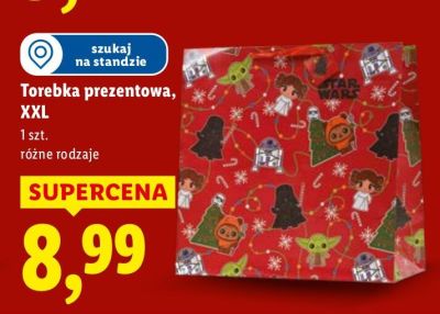 Torebka prezentowa XXL różne rodzaje promocja w Lidl