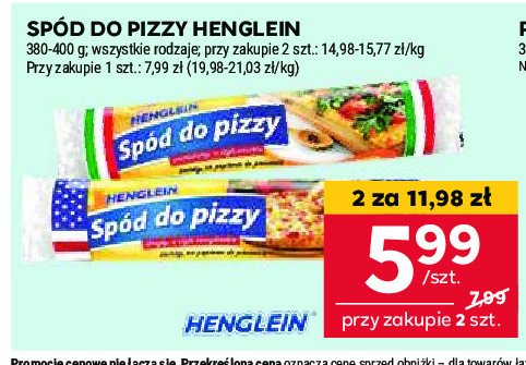 Spód do pizzy styl amerykański Henglein promocja w Stokrotka