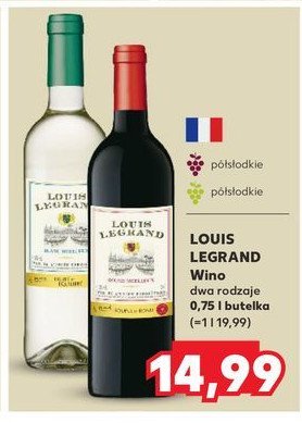 Wino LOUIS LEGRAND ROUGE MOELLEUX promocja