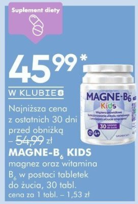 Magne-B6 Kids magnez oraz witamina B6 wapń tabletki do żucia, 30 tabl. promocja w Super-Pharm