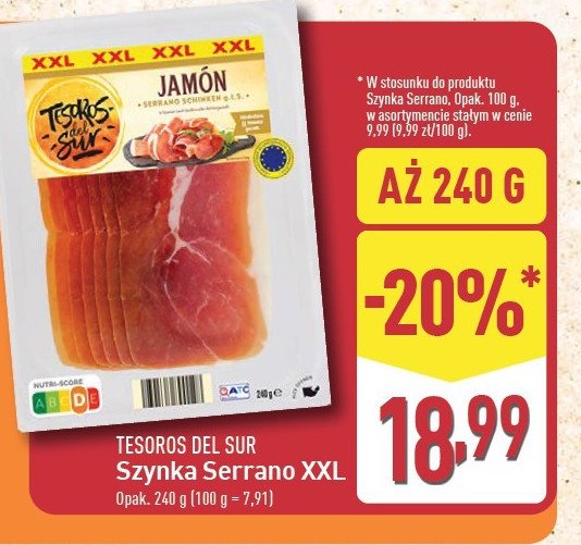 Szynka serrano TESOROS DEL SUR promocja w Carrefour