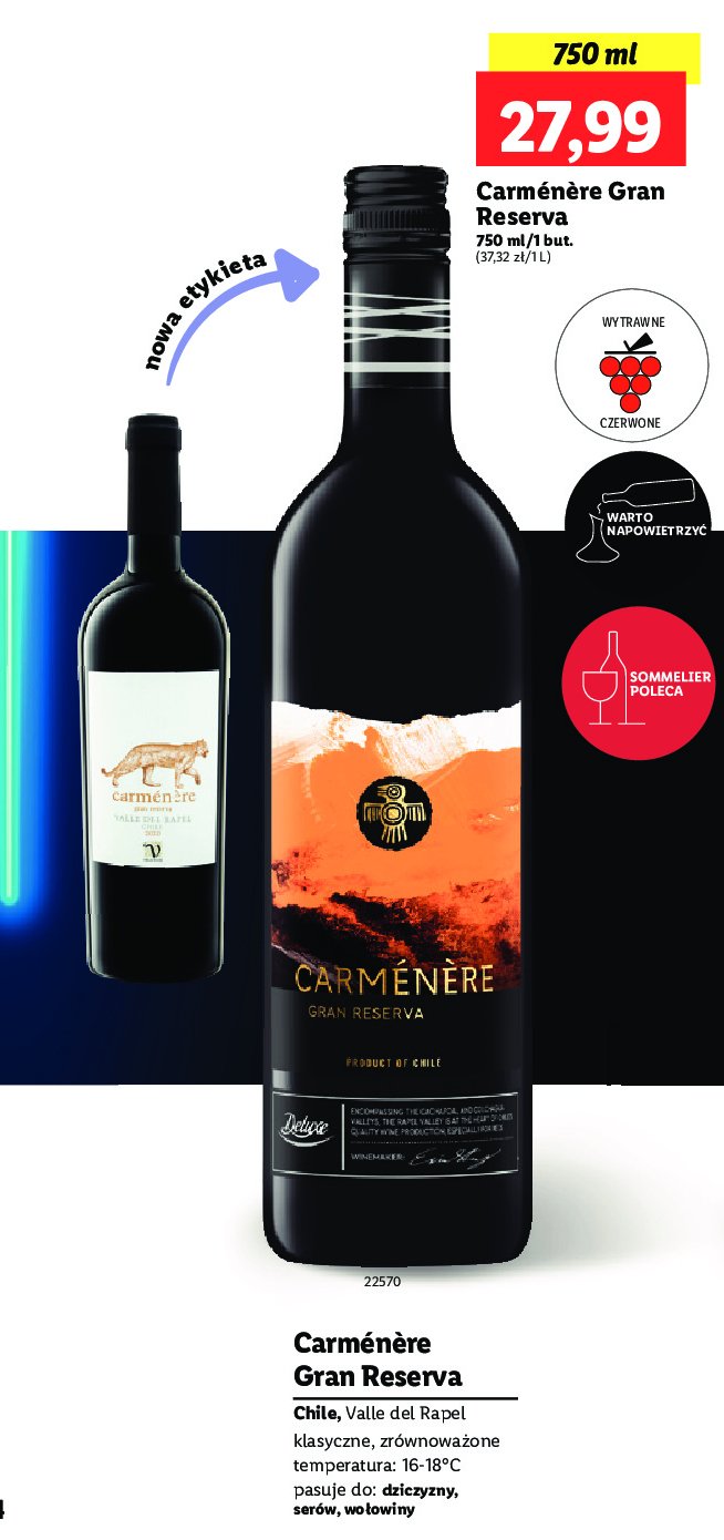 Wino Gran reserva carmenere promocja